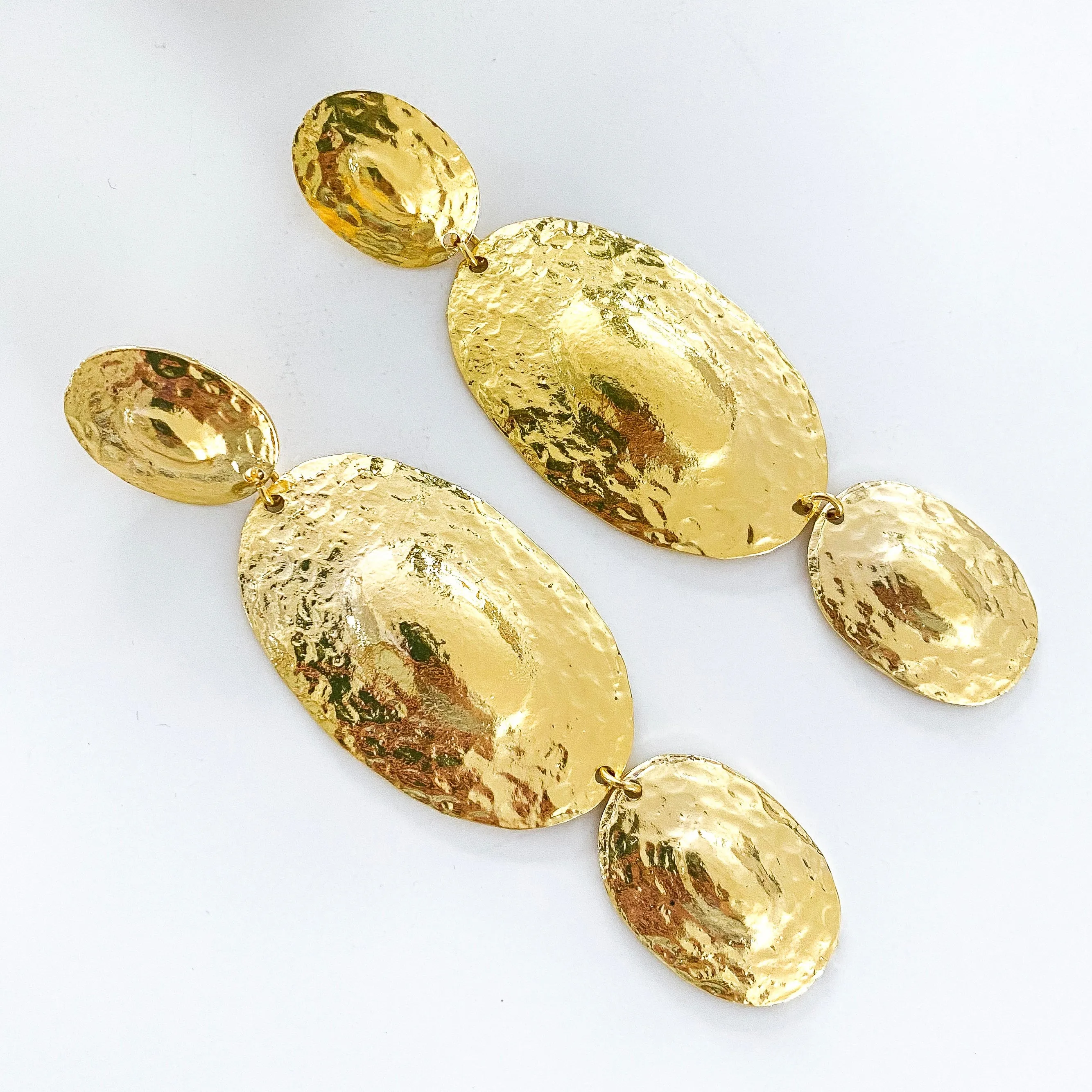 Oval Disc Statement Earrings