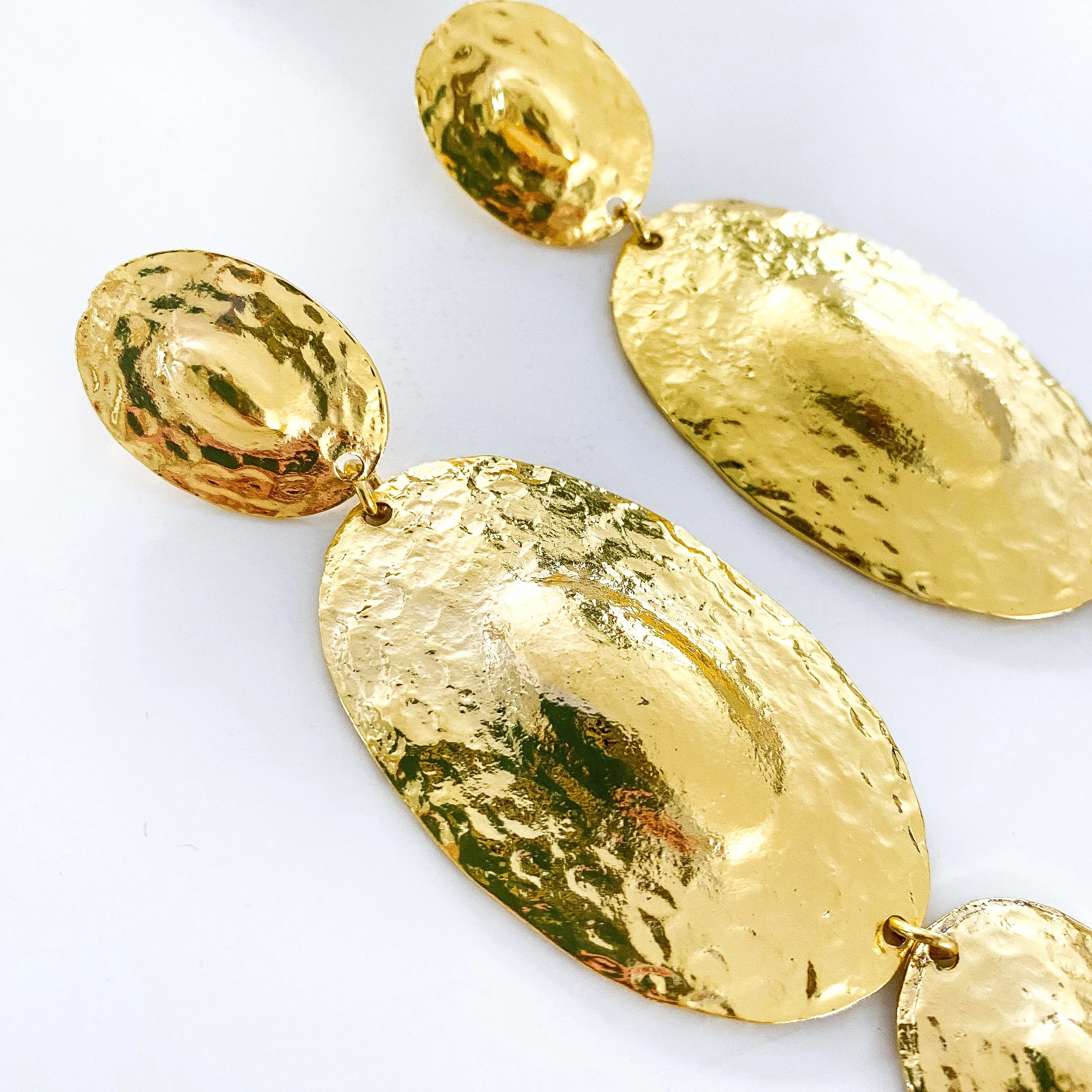Oval Disc Statement Earrings