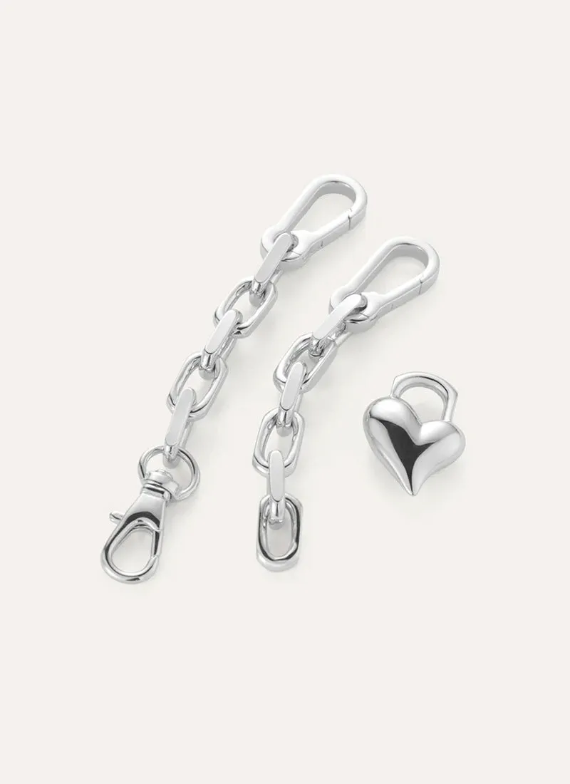 Padlock Heart Chain Bracelet Silver