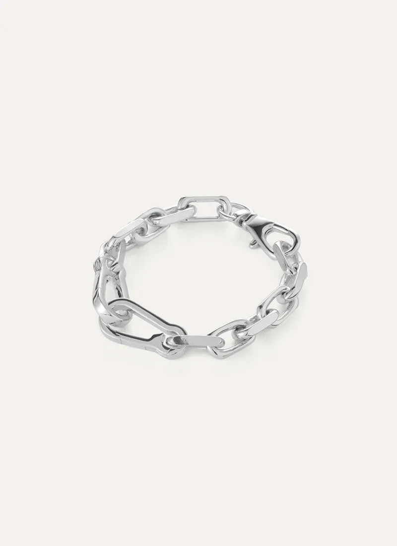 Padlock Heart Chain Bracelet Silver