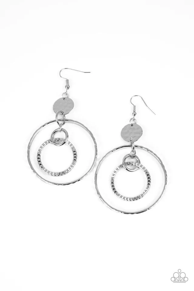 Paparazzi Earring ~ Mechanical Mecca - Silver