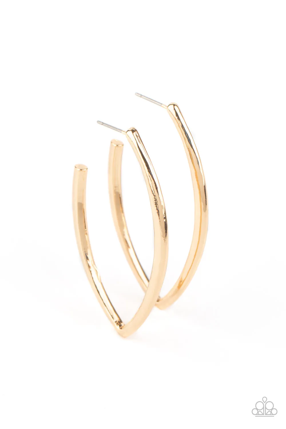 Paparazzi Point-Blank Beautiful - Gold Hoop Earrings