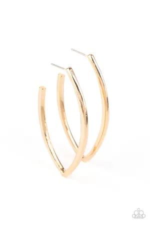 Paparazzi Point-Blank Beautiful - Gold Hoop Earrings