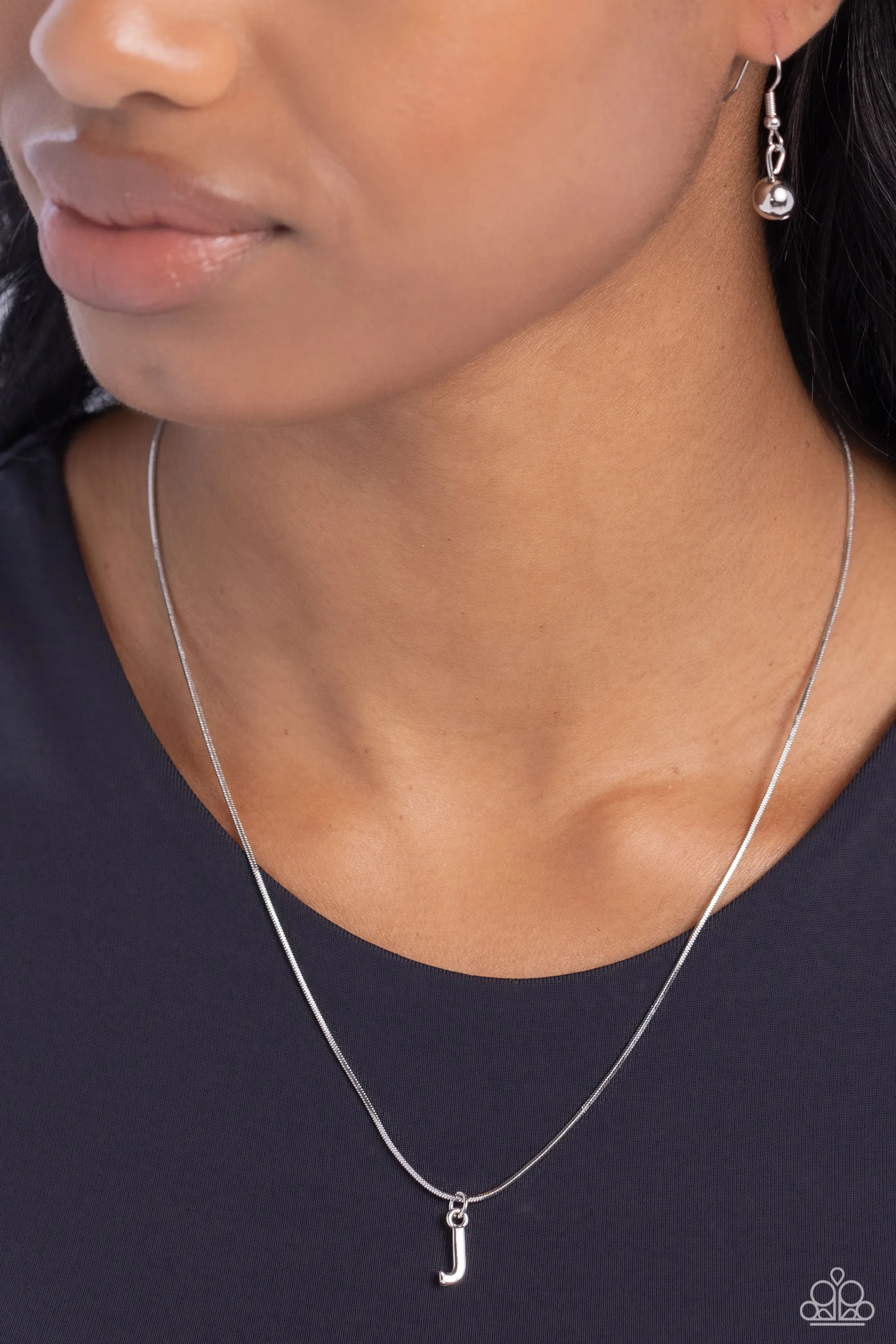 PAPARAZZI Seize the Initial - Silver - J - NECKLACES