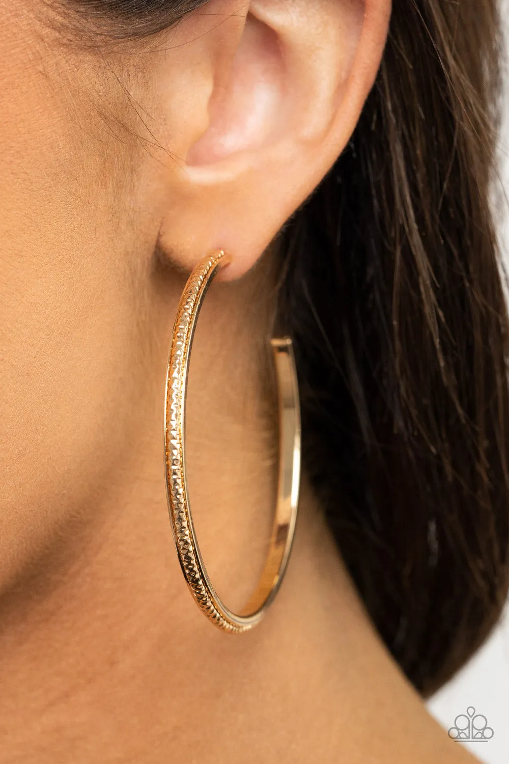 Paparazzi Sultry Shimmer - Gold Earrings Hoops