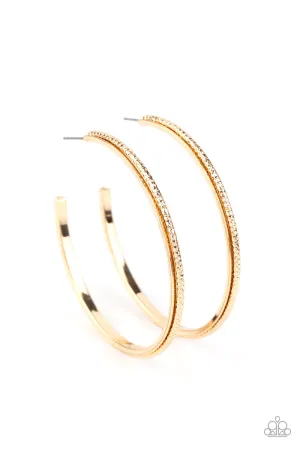 Paparazzi Sultry Shimmer - Gold Earrings Hoops