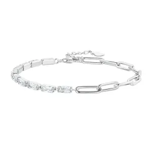 Paperclip an CZ Chain Bracelet