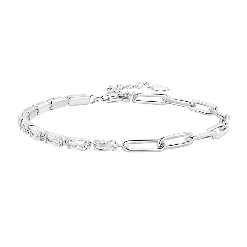 Paperclip an CZ Chain Bracelet