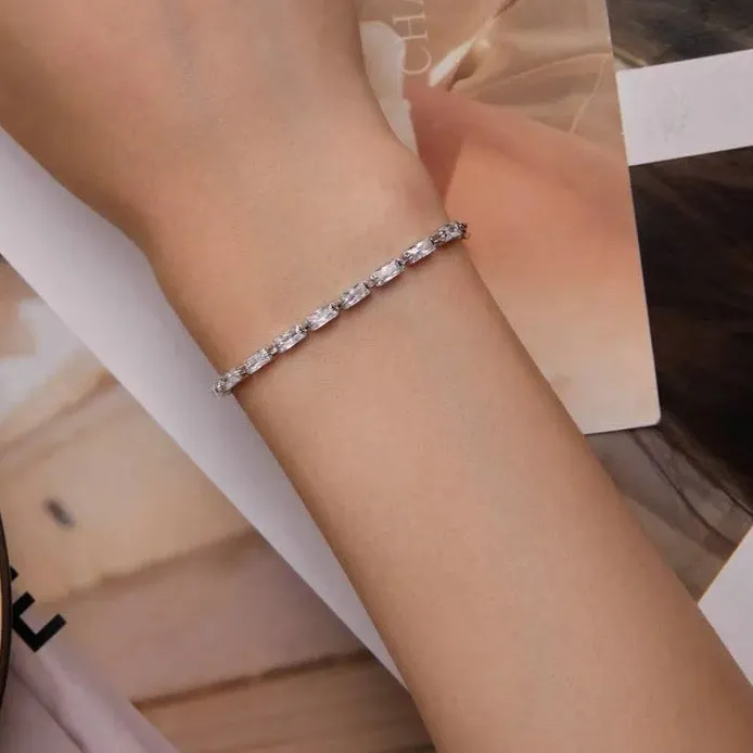 Paperclip an CZ Chain Bracelet
