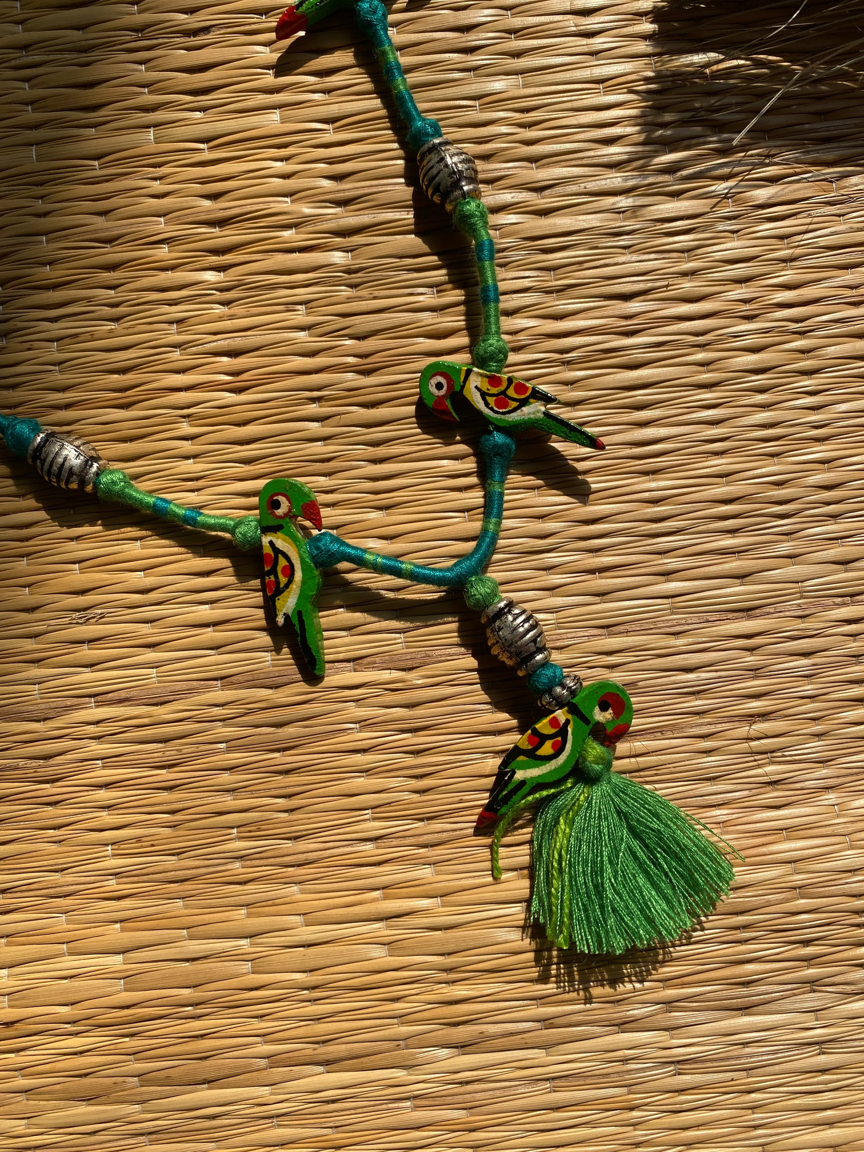 Parrot Patwa Sleek Thread Necklace