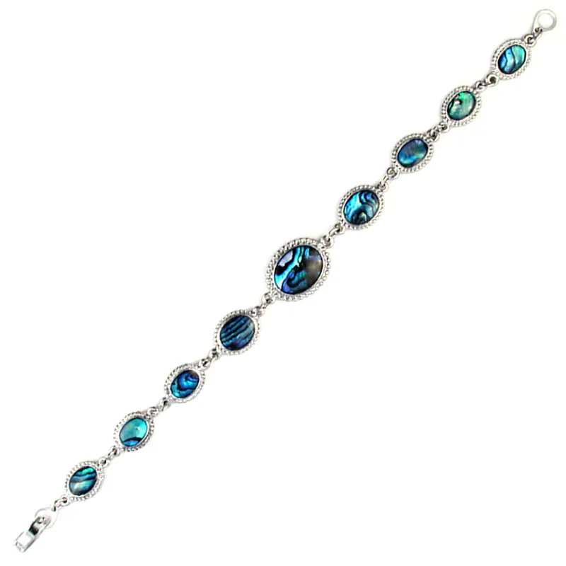 Paua Oval Milgrain Linked Bracelet