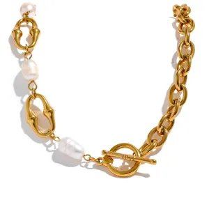 Pearl Chain Necklace & Bracelets
