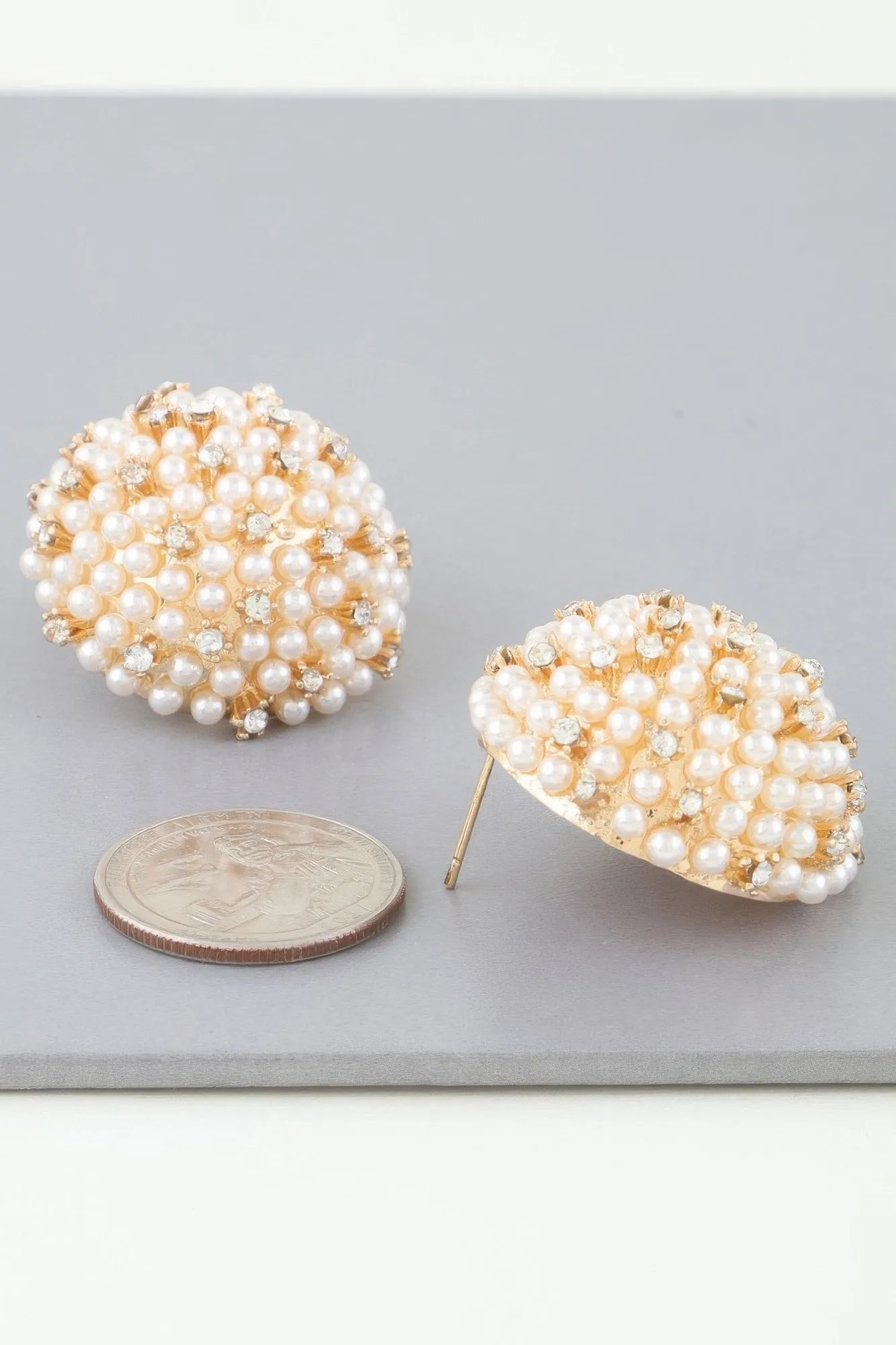 Pearled Sky Dome Stud Earrings