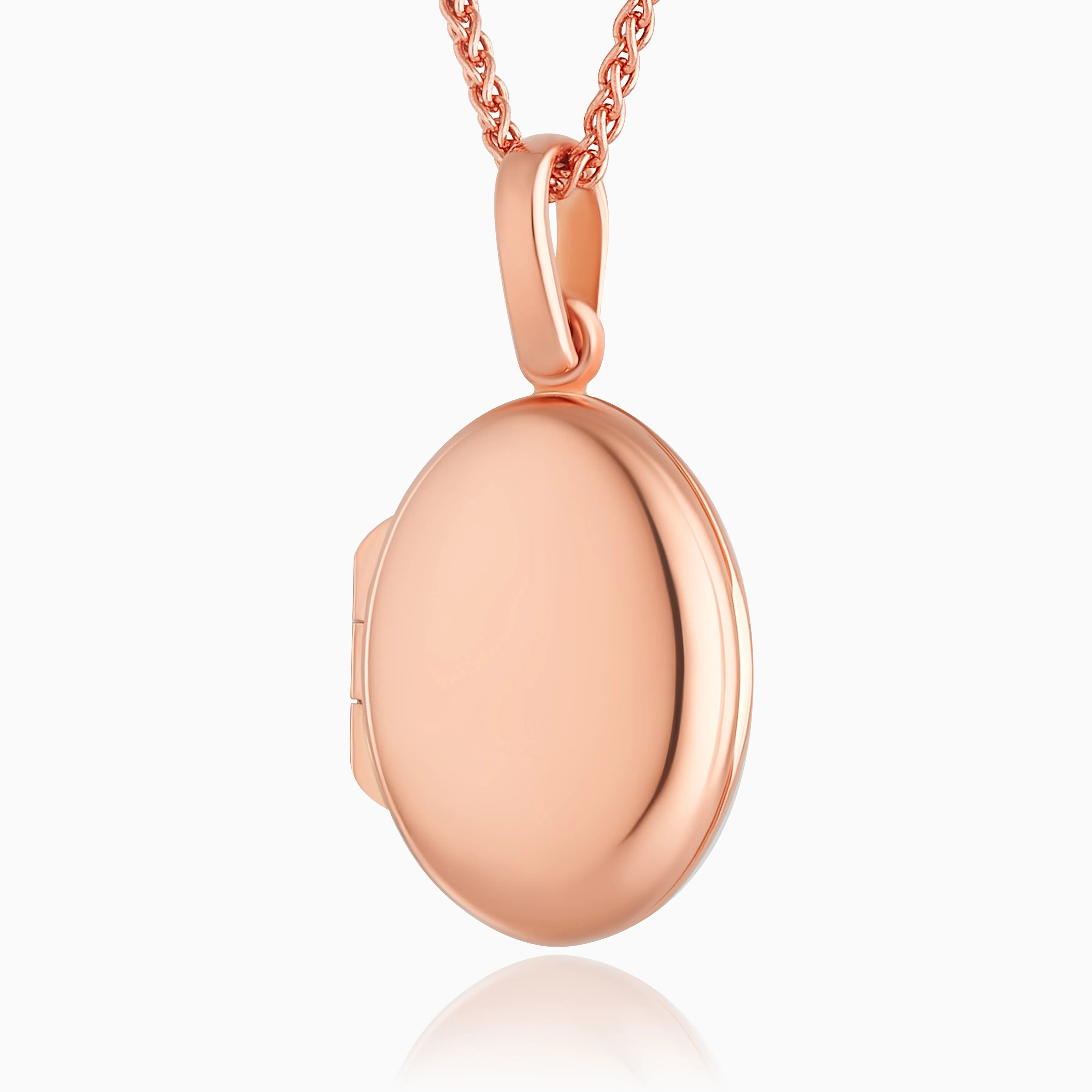 Petite 18ct Rose Gold Oval Locket