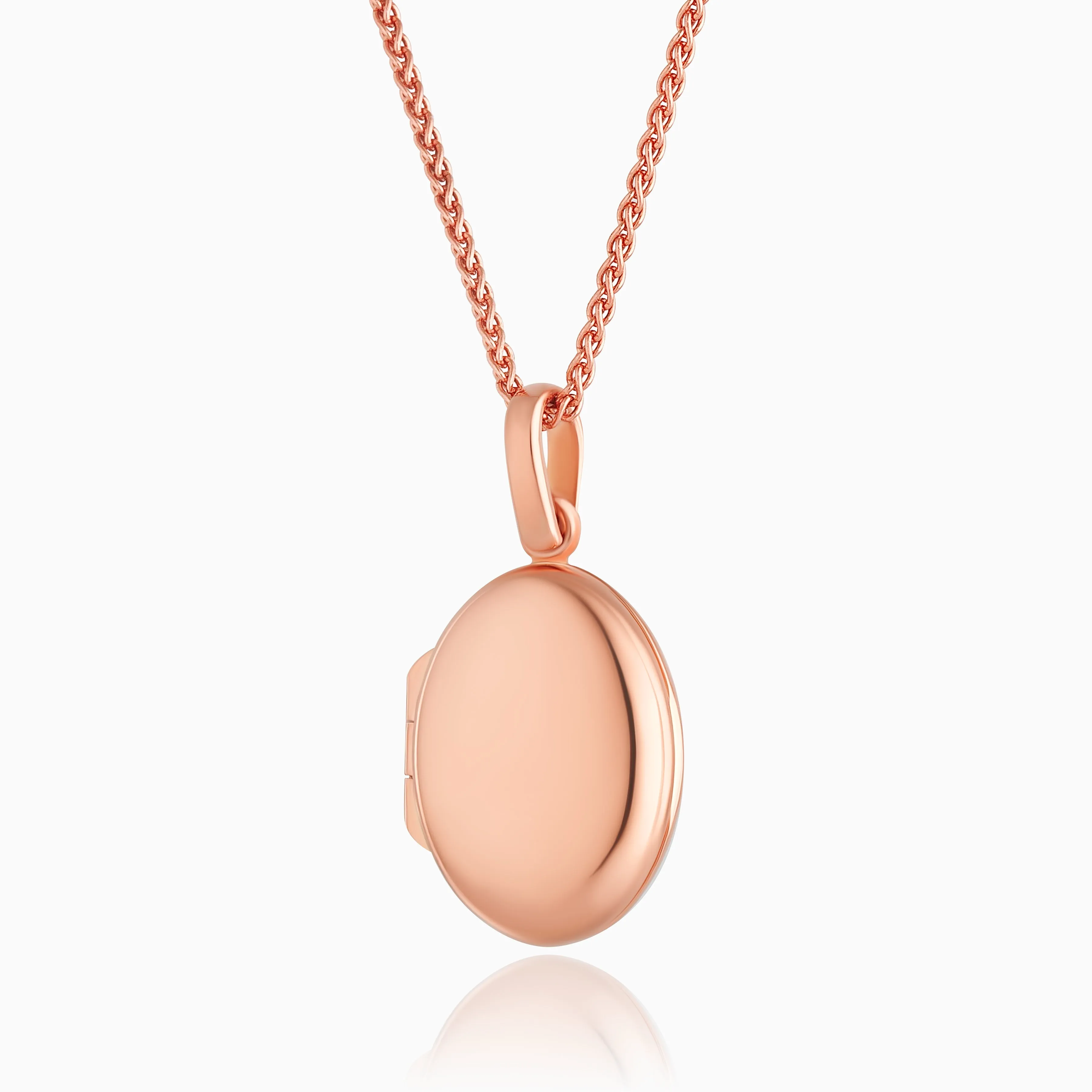 Petite 18ct Rose Gold Oval Locket