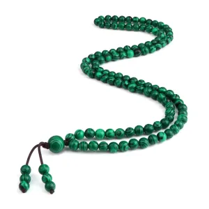 Prayer Beads Bracelet Men 108 Tibetan Buddhist 6Mm EN8 Malachite Natural Stone Necklace Jewelry For Women Bracelets