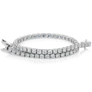 Premium Lab-Grown Diamond, 5 carat TW round brilliant tennis bracelet in 14 carat white gold