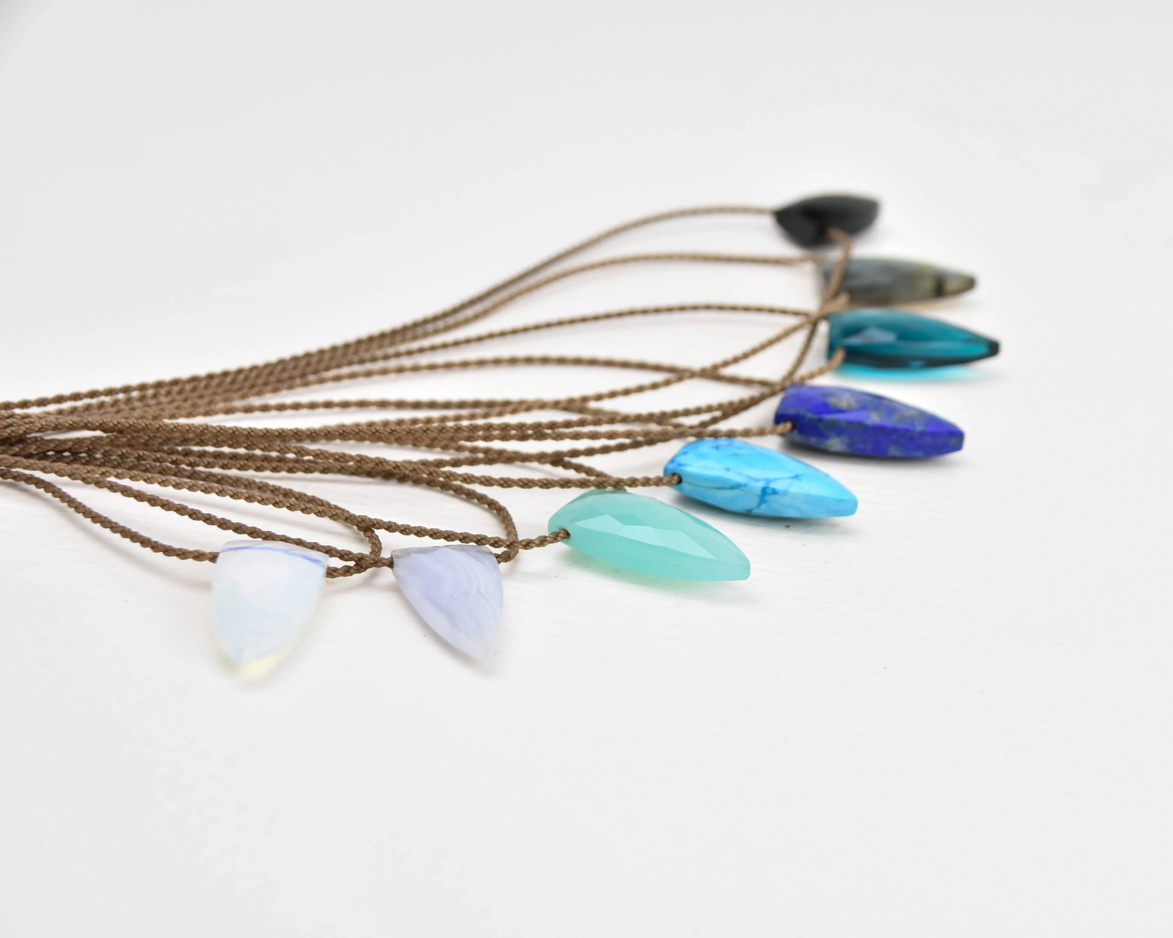 Pyramid Crystal and Gemstone Necklaces