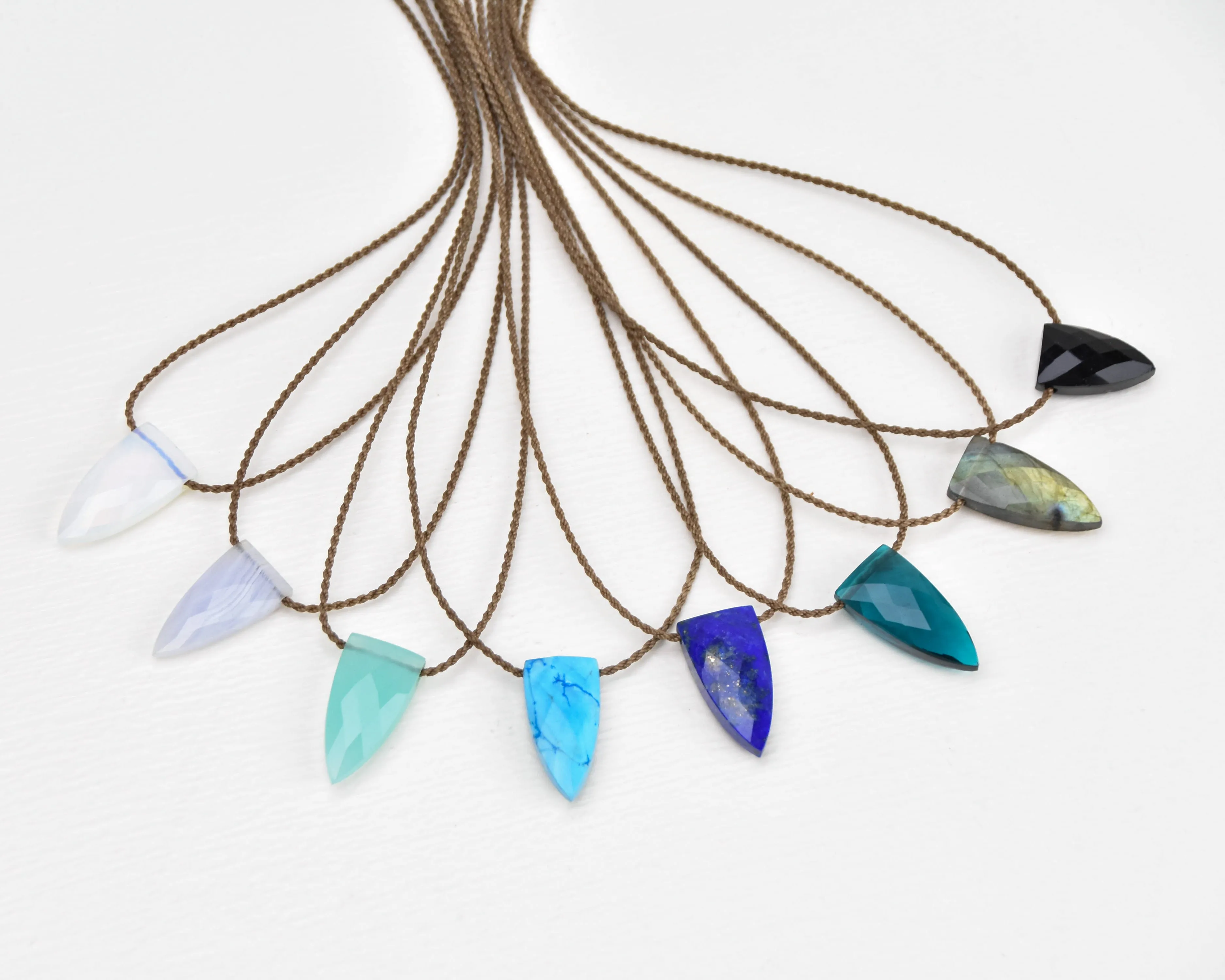 Pyramid Crystal and Gemstone Necklaces