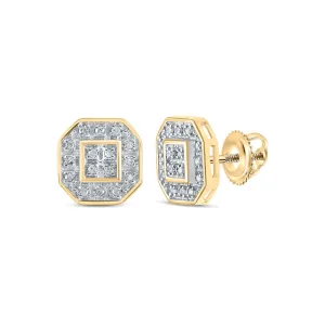 Radiant Octagon Cluster Diamond Earrings