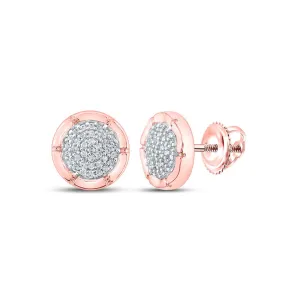 Radiant Rose Gold Diamond Cluster Earrings: A Dazzling Touch of Elegance