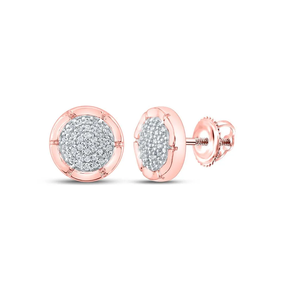 Radiant Rose Gold Diamond Cluster Earrings: A Dazzling Touch of Elegance
