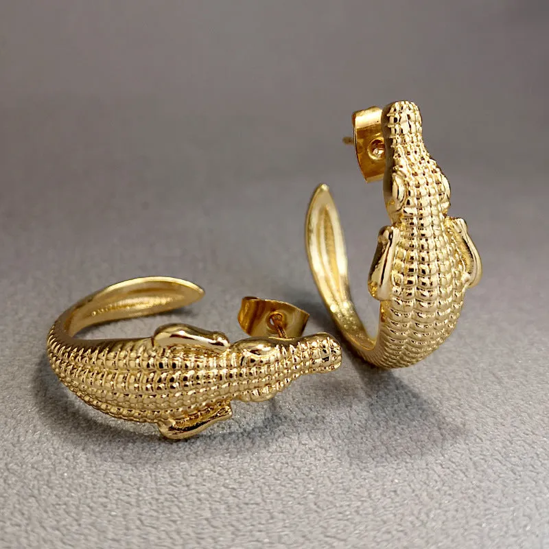 Retro Creative Versatile Sexy Crocodile Alloy Earrings