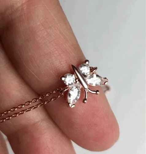 Rose Gold Chain Bracelet for Women- Butterfly Charm