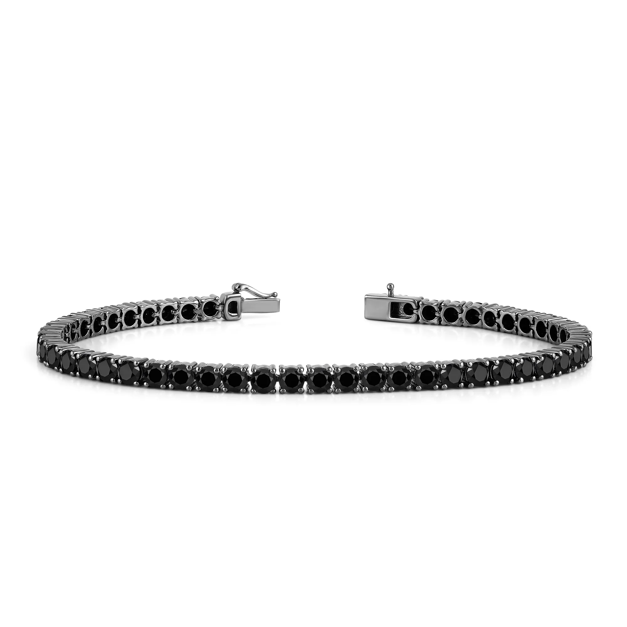 Round Black Diamond Tennis Bracelet