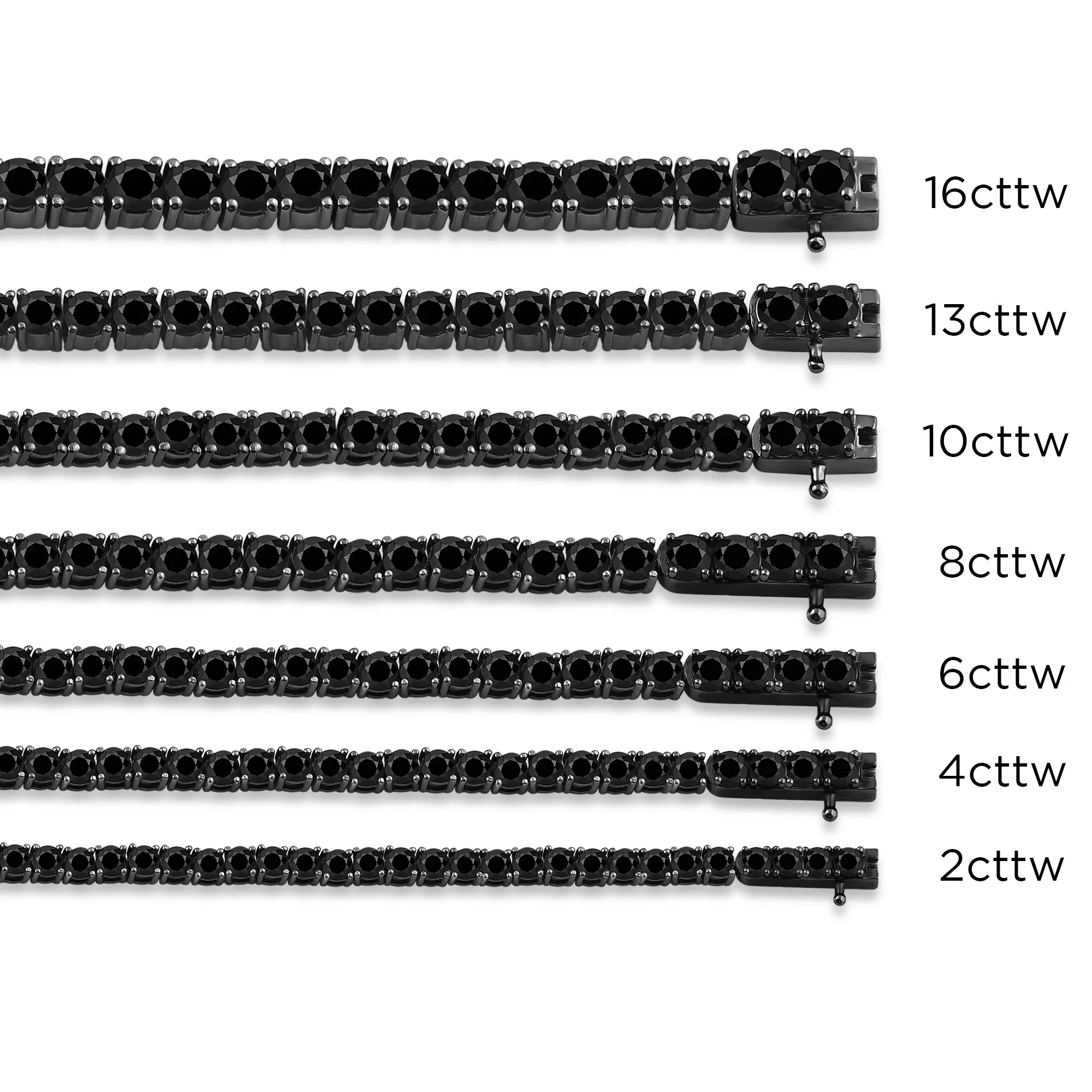 Round Black Diamond Tennis Bracelet