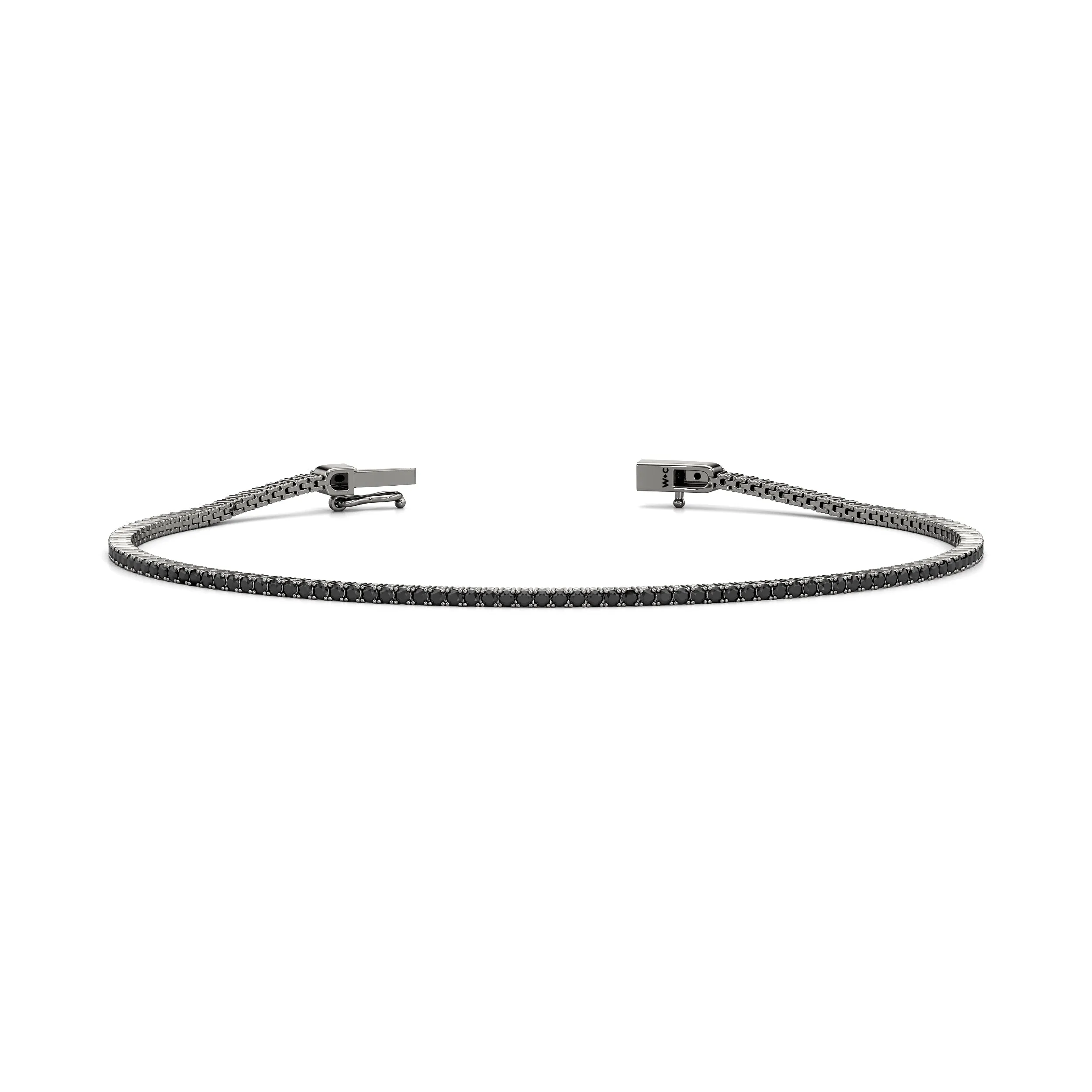 Round Black Diamond Tennis Bracelet