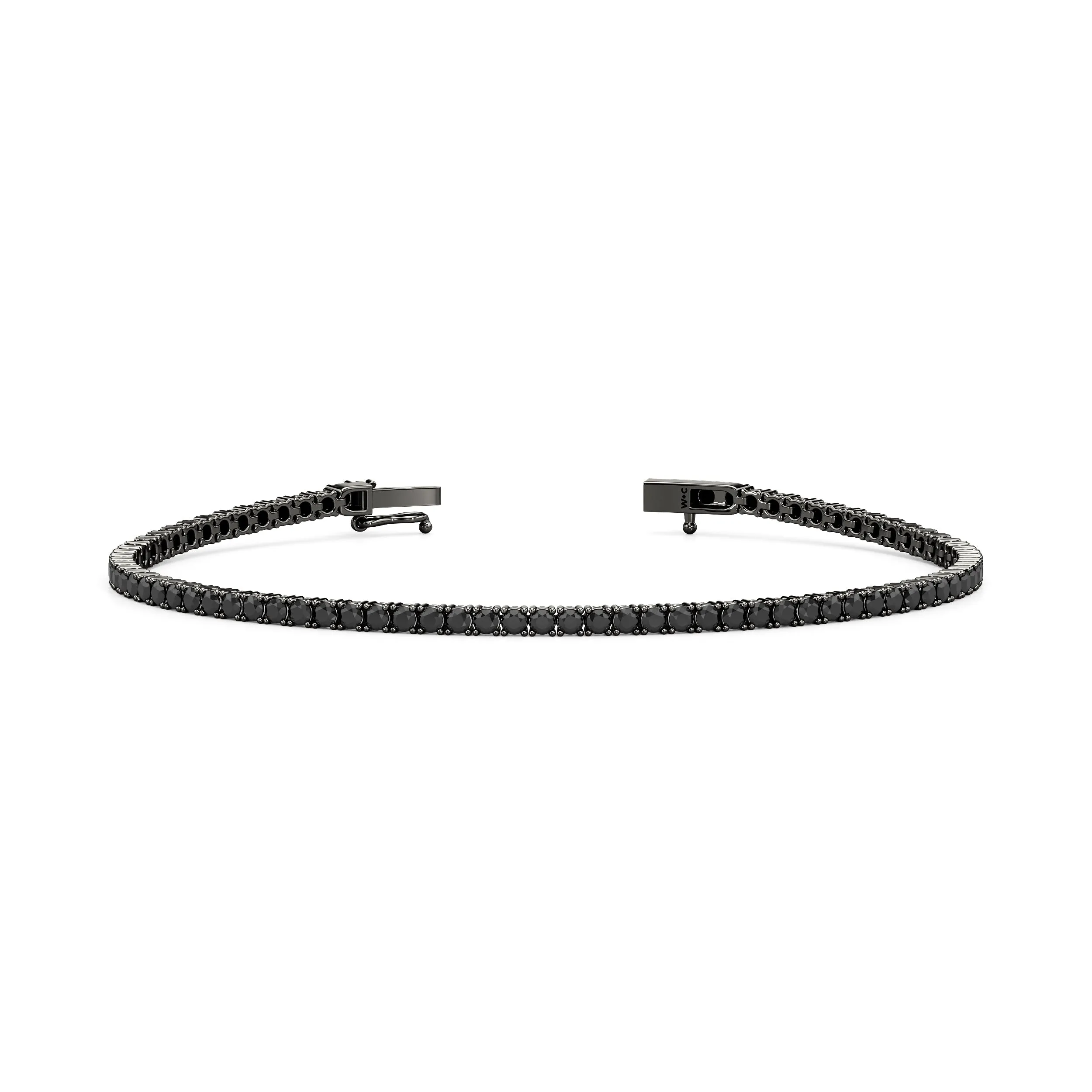 Round Black Diamond Tennis Bracelet