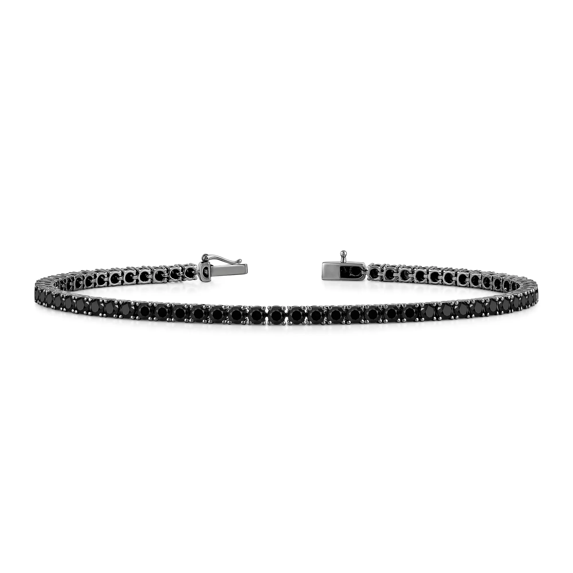 Round Black Diamond Tennis Bracelet