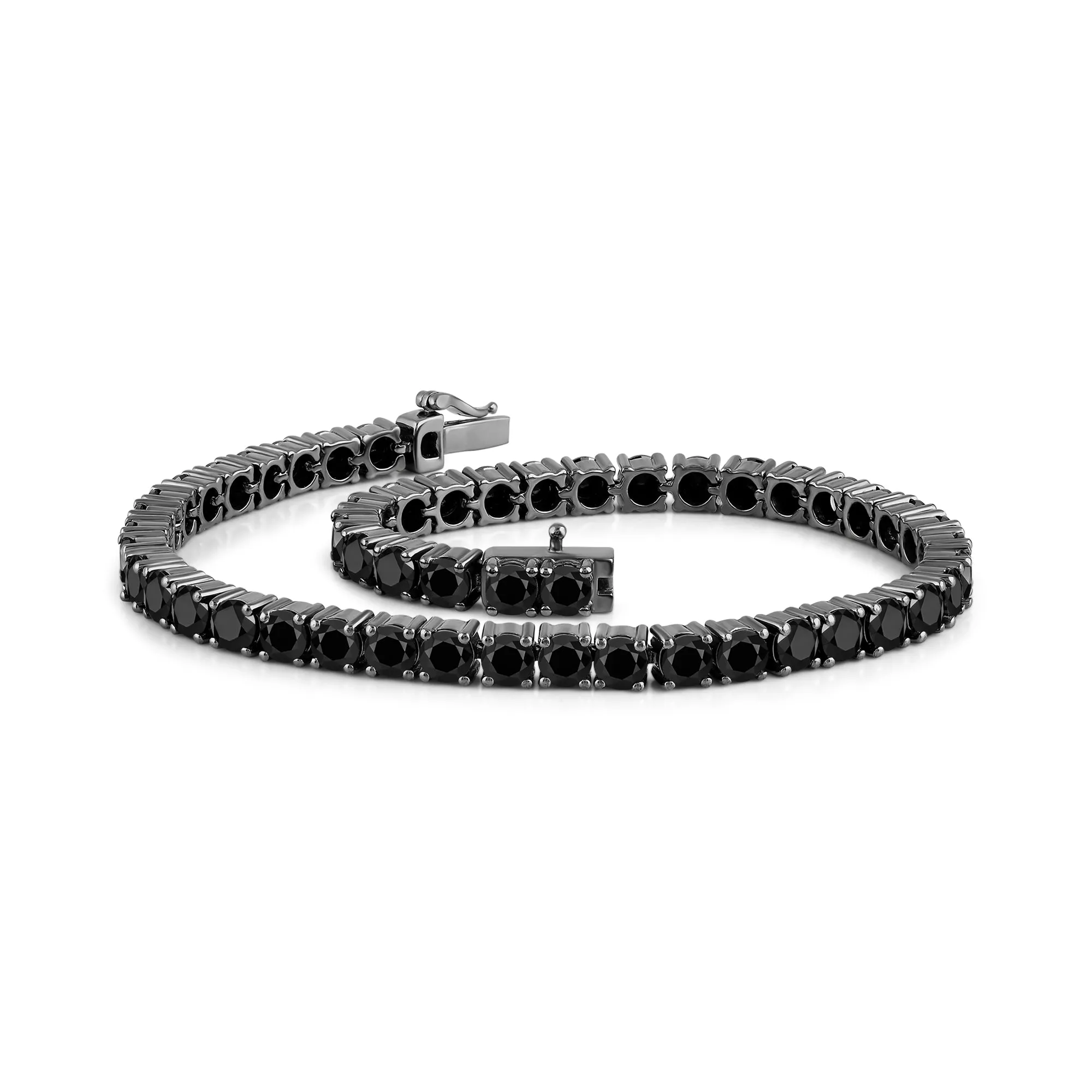 Round Black Diamond Tennis Bracelet