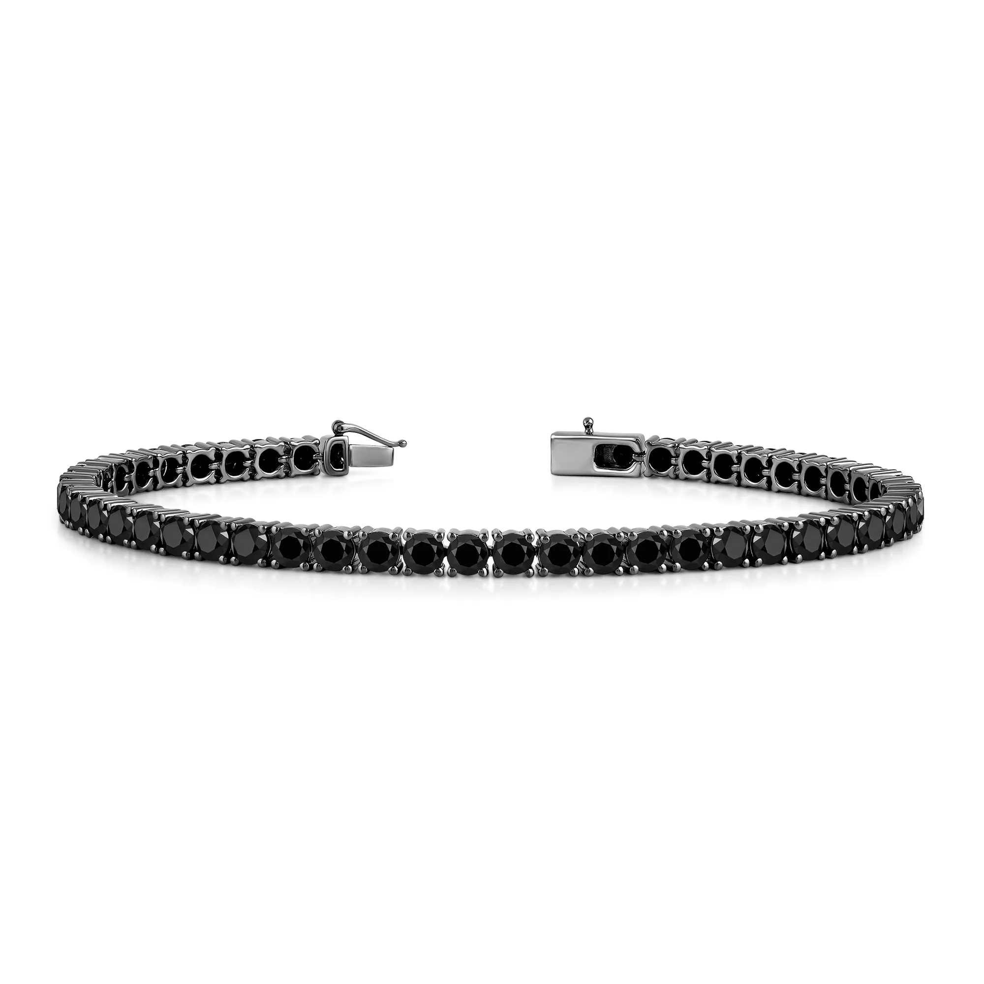 Round Black Diamond Tennis Bracelet