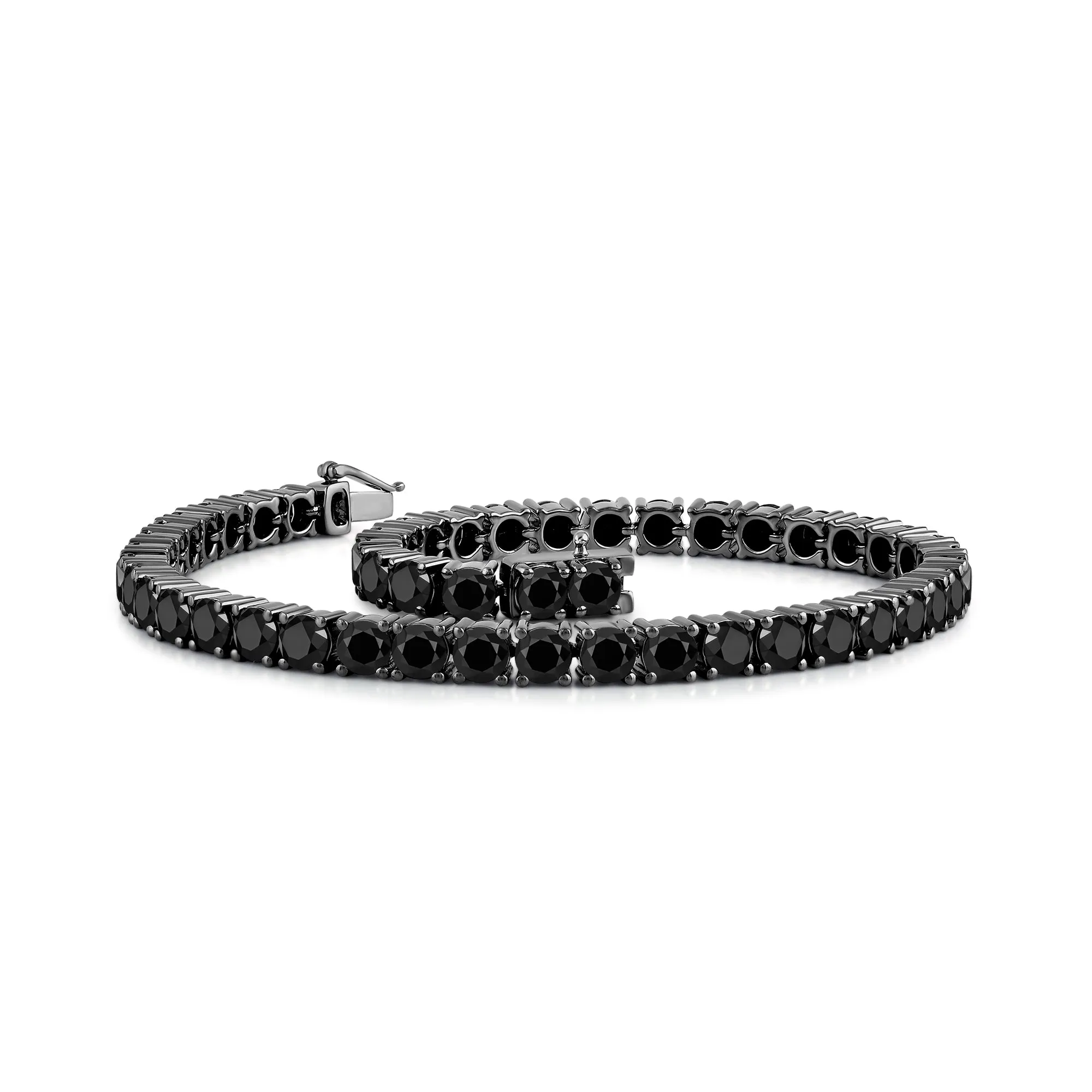 Round Black Diamond Tennis Bracelet