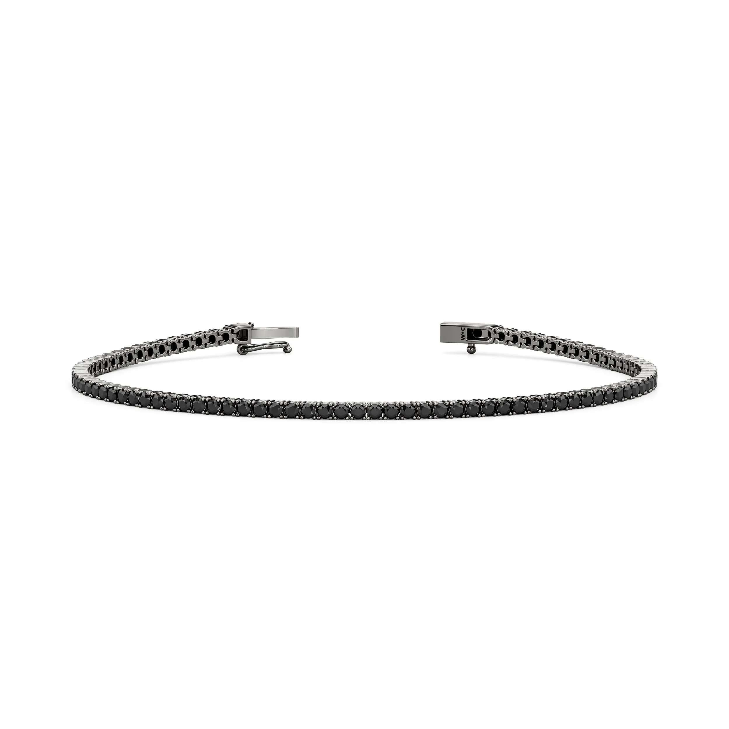 Round Black Diamond Tennis Bracelet