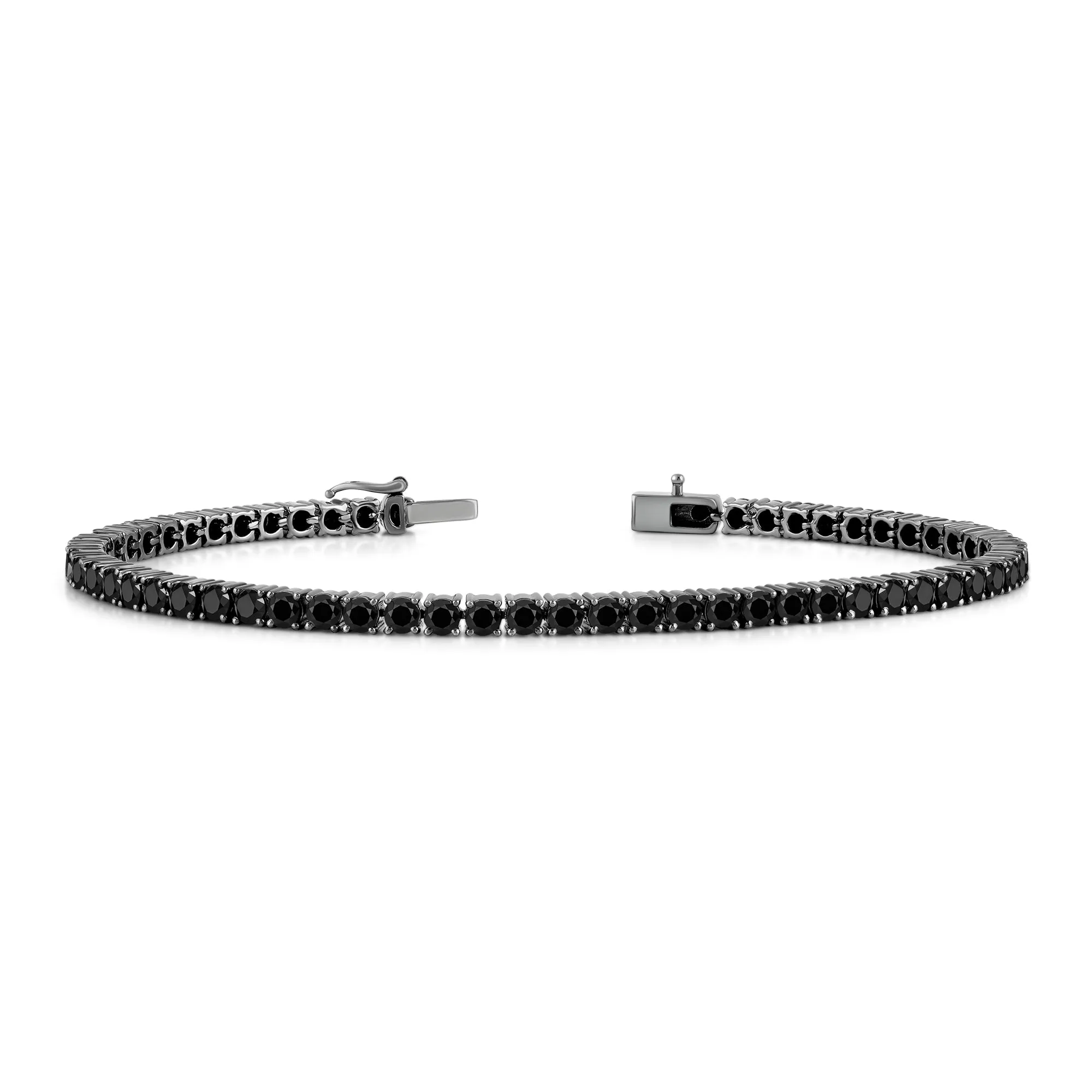 Round Black Diamond Tennis Bracelet