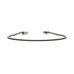 Round Black Diamond Tennis Bracelet