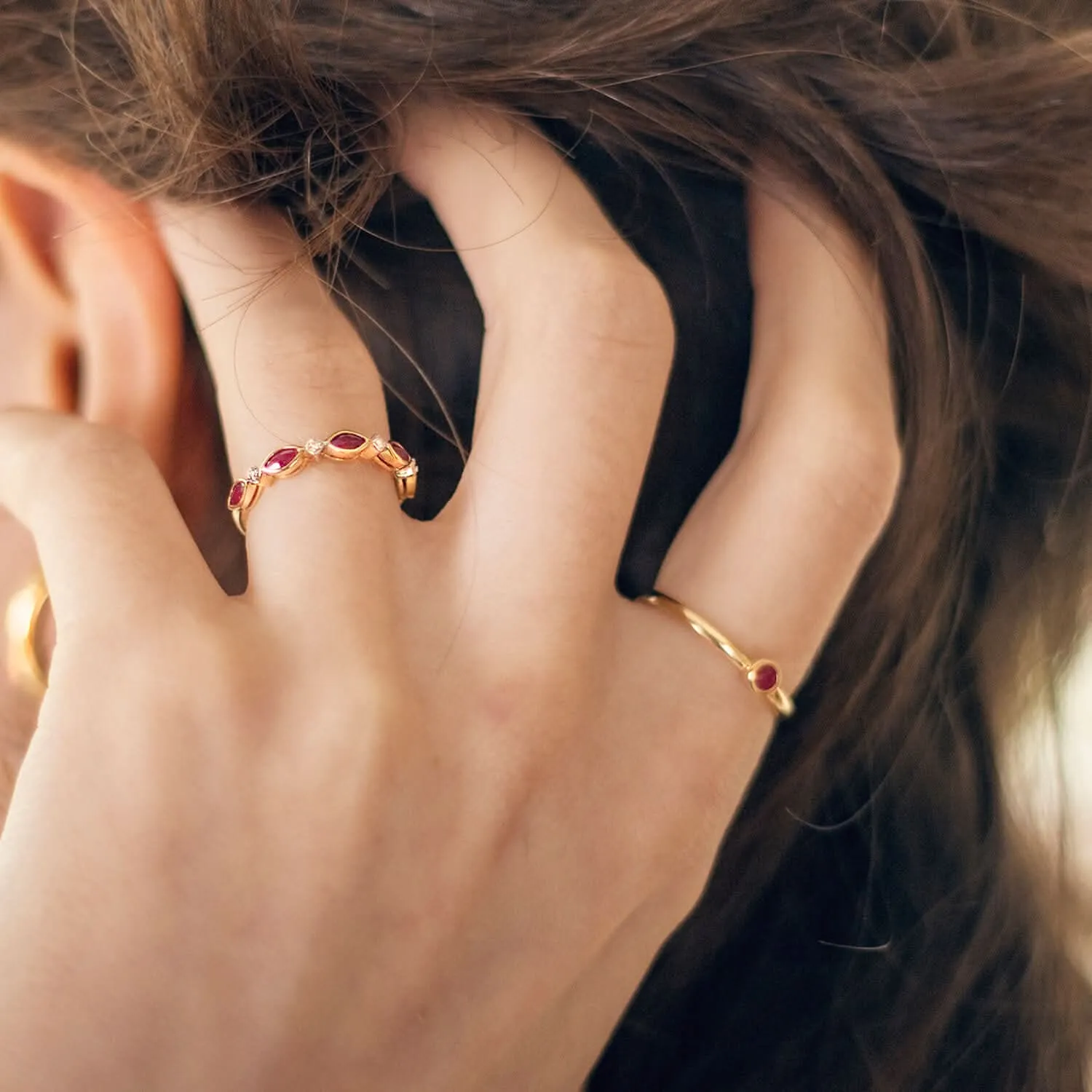 Ruby Solid Gold Birthstone Ring