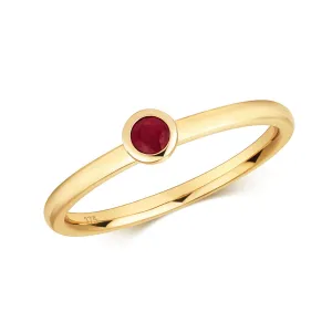 Ruby Solid Gold Birthstone Ring