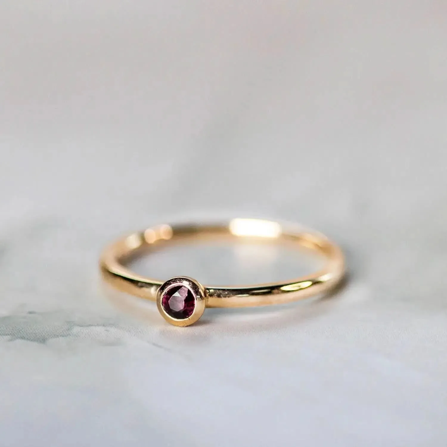 Ruby Solid Gold Birthstone Ring