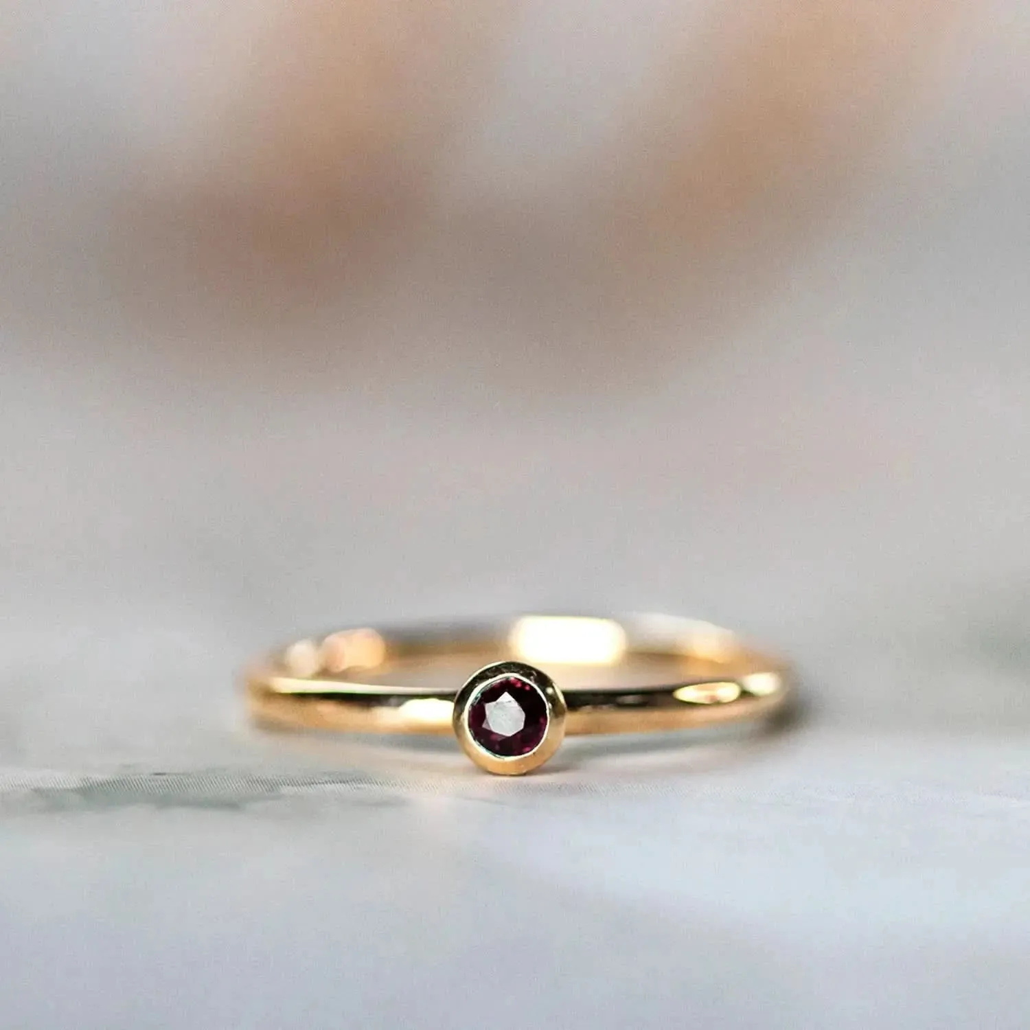 Ruby Solid Gold Birthstone Ring