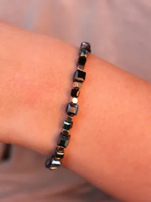 Rucha Crystal Square Bead Stretch Bracelet
