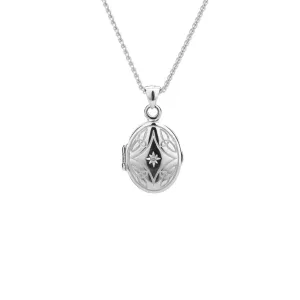 Silver And 22k Gold Gilding Diamond Locket Small | Keith Jack