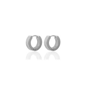 Silver Fleur Hoop Earrings