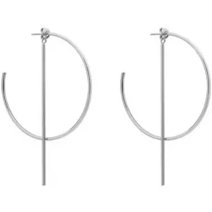 SILVER HOOPS WITH BAR