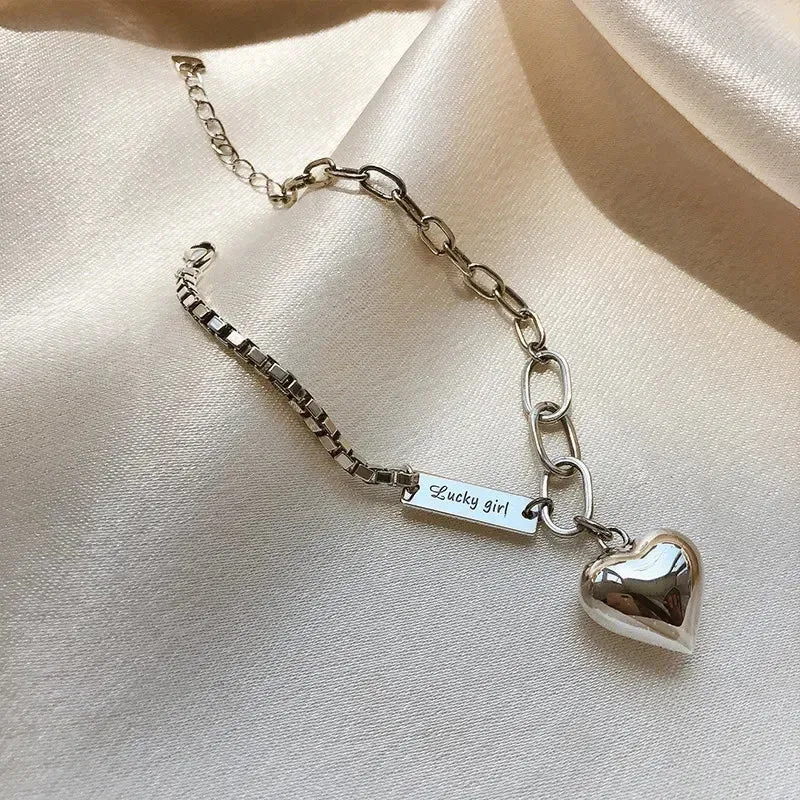 Simple Love Heart Letter Bracelet