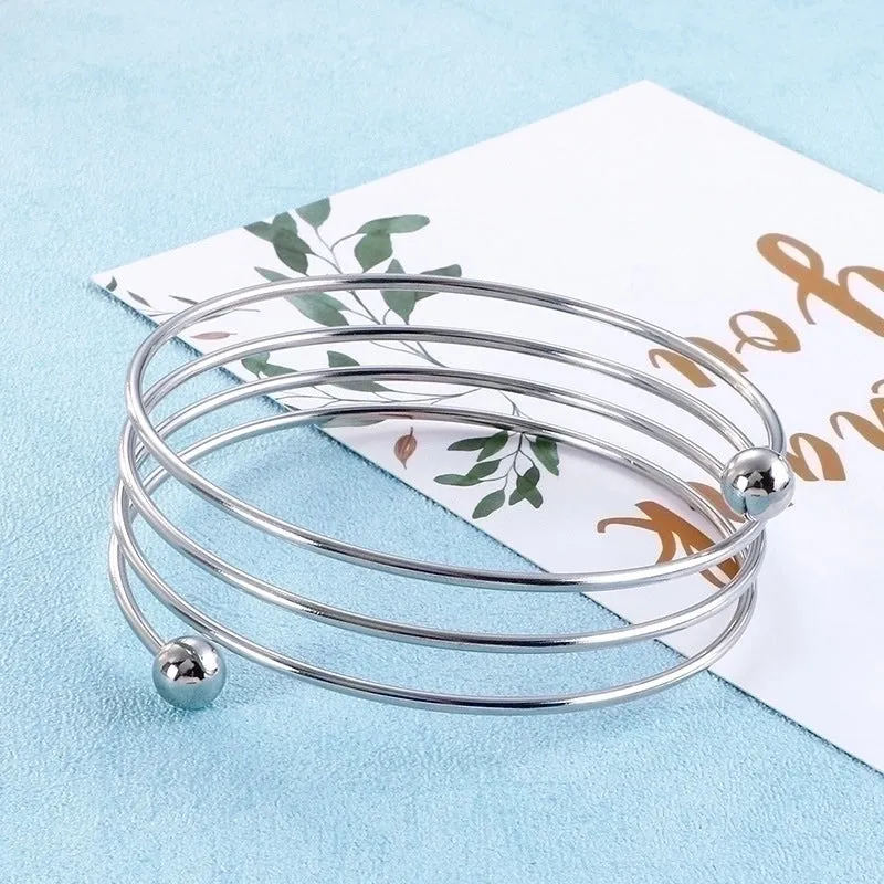 Simple Spring Multi-layer Stainless Steel Bracelets Wholesale