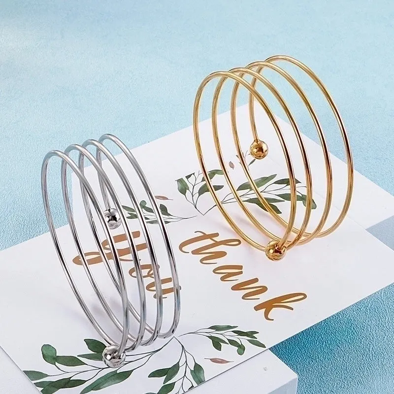 Simple Spring Multi-layer Stainless Steel Bracelets Wholesale